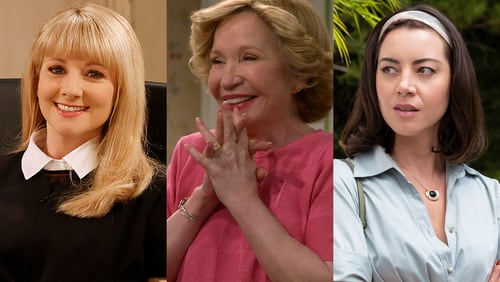 TV this week: Melissa Rauch stars in the new NBC "Night Court," Debra Jo Rupp returns to her role as Kitty Forman in Netflix's "That '90s Show" and Aubrey Plaza will host "Saturday Night Live" January 21, 2023 on NBC. CR: NBC/Netflix/HBO Max
