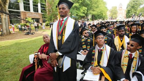 Derrick Parker graduated Sunday from Morehouse College, where he maintained a 4.0 grade-point average. The 2018 class valedictorian was the first in his family to graduate from college. CONTRIBUTED