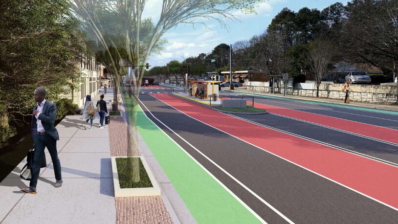 A rendering showing proposed infrastructure and transit improvements for Campbellton Road in southwest Atlanta. (Credit: MARTA)