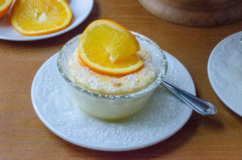 Versatility is a virtue with these Citrus Pudding Cakes, which can be made with lemon, orange or grapefruit. (Virginia Willis for The Atlanta Journal-Constitution)