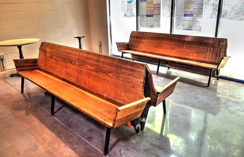 Church pews salvaged from a church sanctuary in Pennsylvania will be available to guests at the brewery.