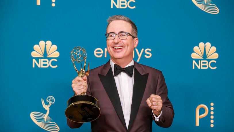 John Oliver at the 74th Primetime Emmy Awards at the Microsoft Theater on Sept. 12, 2022, in Los Angeles. (Allen J. Schaben/Los Angeles Times/TNS)