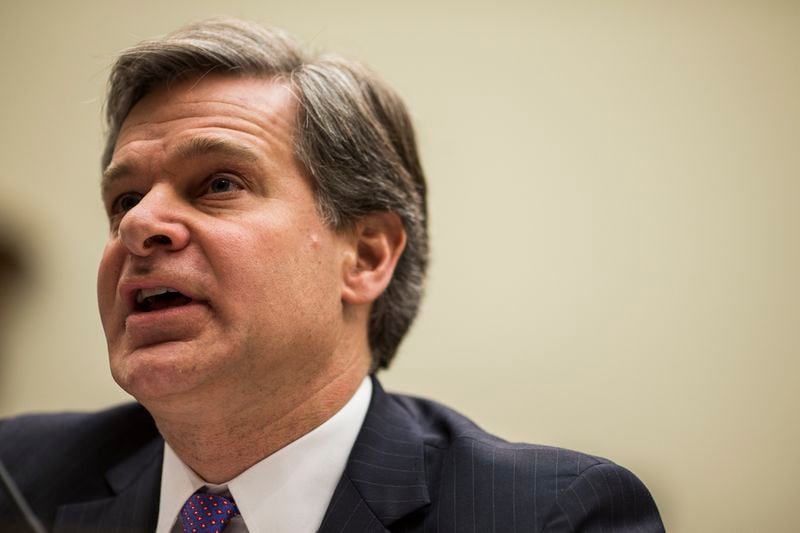 FBI Director Christopher Wray testifying before the House Judiciary Committee in December. (Zach Gibson/The New York Times)