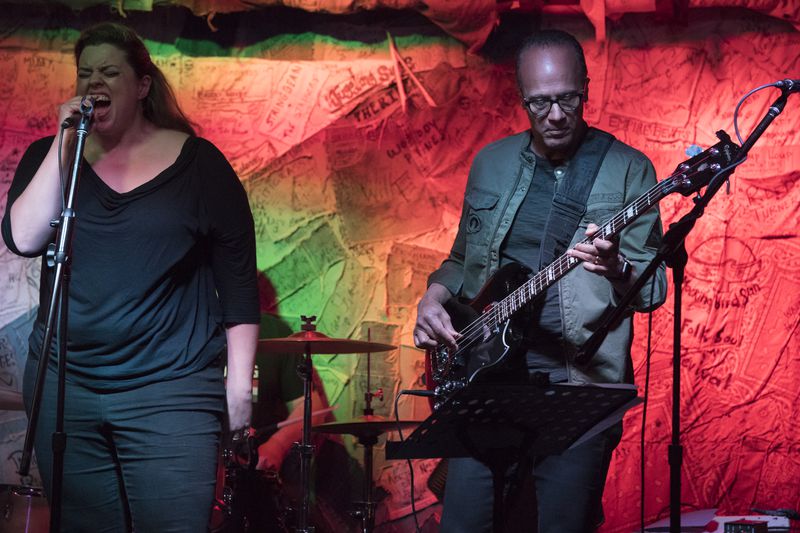 NBC NIGHTLY NEWS WITH LESTER HOLT -- Lester Holt +The Rough Cuts perform at Hill Country BBQ, NYC on Sunday, April 15, 2018 - Pictured: (l-r) -- (Photo by: Virginia Sherwood/NBC News)