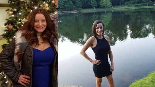 In the photo on the left, taken in December 2017, Veronica Anderson weighed 165 pounds. In the photo on the right, taken in September, she weighed 110 pounds. (Photos contributed by Veronica Anderson)