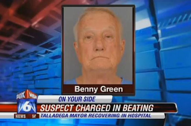 Benny Green is charged in the attack on the mayor. (Image from WBRC video)