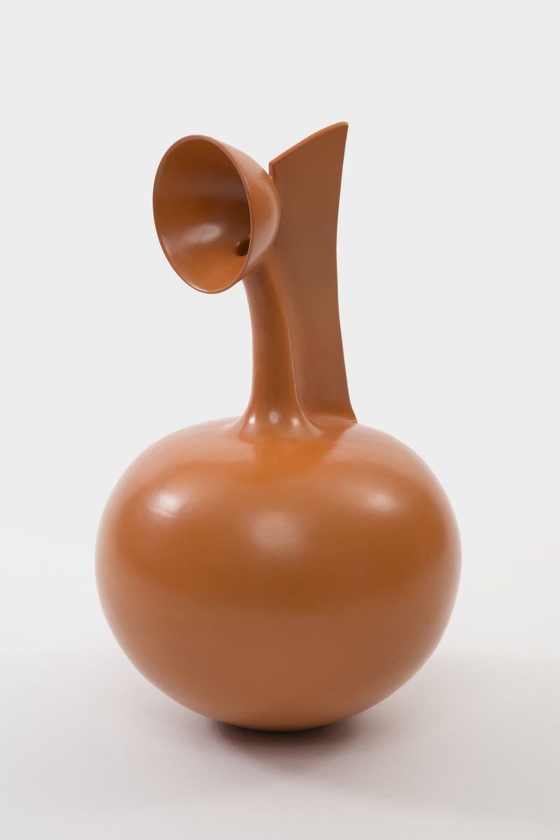 “Universal and Sublime: The Vessels of Magdalene Odundo” at the High Museum of Art features the imaginative vessels created by the British, Kenyan-born artist, including “Orange Narrow Necked” (1987). CONTRIBUTED BY HIGH MUSEUM OF ART