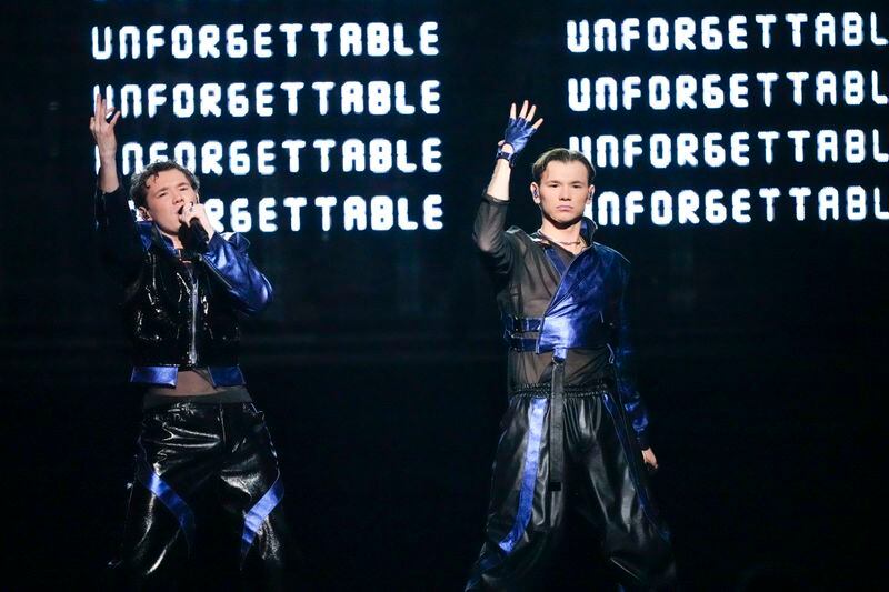 Marcus & Martinus of Sweden perform the song Unforgettable during the first semi-final at the Eurovision Song Contest in Malmo, Sweden, Tuesday, May 7, 2024. (AP Photo/Martin Meissner)