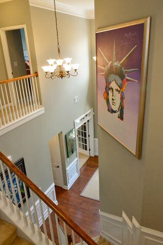 Foyer with high ceilings