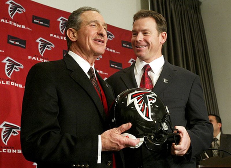 Within a few weeks, Blank introduced Jim Mora as the Falcons' head coach. Blank was so impressed with Mora that the team canceled further interviews, including one with former LSU and Miami Dolphins coach Nick Saban.