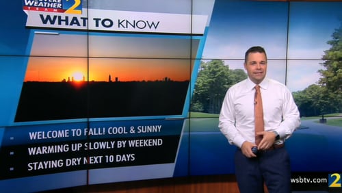 Channel 2 Action News meteorologist Brian Monahan said it will be cool and sunny Thursday with lows in the 50s and highs in the low 70s.