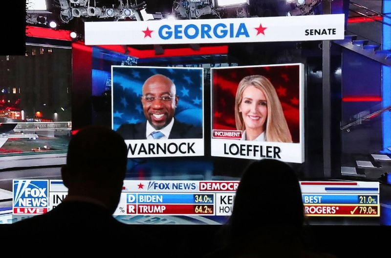 Former Republican U.S. Sen. Kelly Loeffler says she is considering another run against Democrat Raphael Warnock, who beat her in a runoff election Jan. 5. Other Republicans who could enter next year's race include former U.S. Sen. David Perdue and former U.S. Rep. Doug Collins. (Curtis Compton/Atlanta Journal-Constitution/TNS)