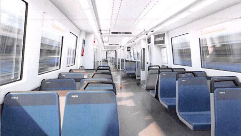 A rendering of what MARTA’s new rail cars might look like. The agency’s board of directors this week approved a $646 million contract to buy 254 new cars. (COURTESY OF MARTA)