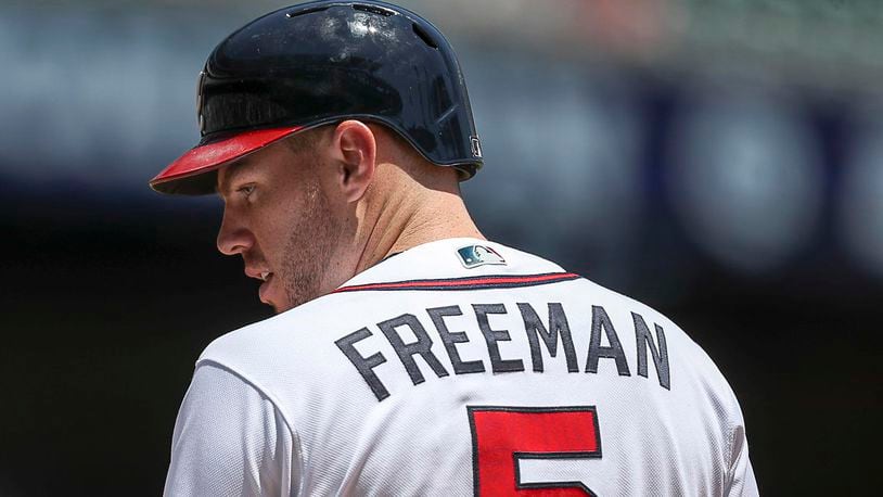 Former Braves first baseman Freddie Freeman (5) spent 12 seasons with the franchise, winning an MVP in 2020 and a World Series title in 2021.