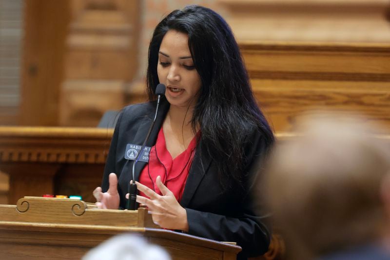 State Sen. Nabilah Islam Parkes, D-Lawrenceville, criticized Gov. Brian Kemp's budget proposal, saying the state needs to do more to invest in health care, education and Georgia's workforce. (Natrice Miller/natrice.miller@ajc.com) 
