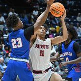 Micah Smith of Sandy Creek (11) has been named the All-Metro Southside boys player of the year for the 2023-24 season.