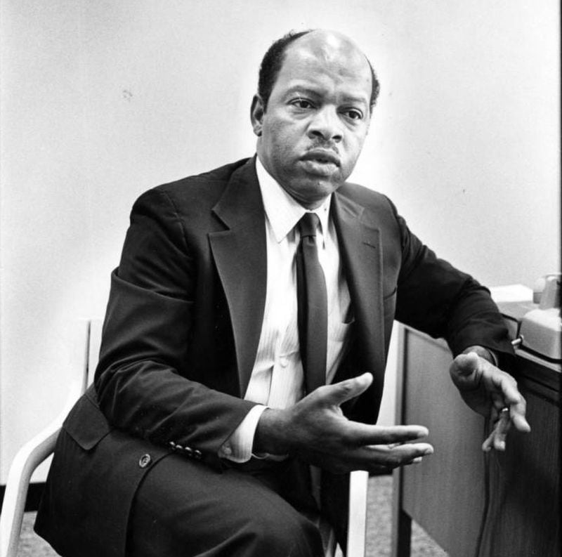 John Lewis, seen here in December 1981 as a councilman-elect, found politics to be a natural extension of his civil rights work. (Ray West / AJC Archive at GSU Library AJCP452-149a)