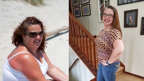 Tonya Maloy weighed 256 pounds in the photo on the left, taken in March 2015. In the photo on the right, taken in January, she weighed 184 pounds. She has lost an additional 3 pounds since then. (All photos contributed by Tonya Maloy).