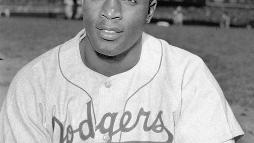 Dodgers outfielder Jackie Robinson in 1948. (AP Photo)