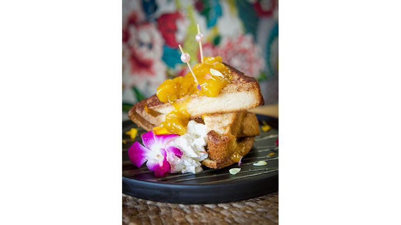 The French toast from Belle & Lily's marries fresh mangos with a familiar brunch offering.