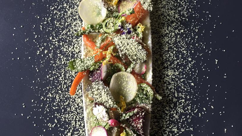 The Pollinated Vegetable Plate is a cheeky nod to spring in Atlanta. Photo by Joey Ward.