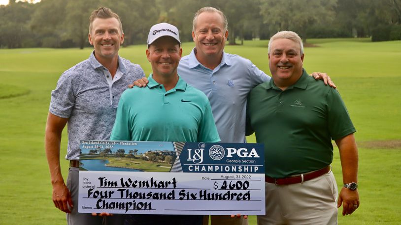 Tim Weinhart (middle) won his fourth Georgia PGA Section championship at Sea Island in September.