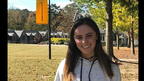 Oglethorpe University freshman Angelica Sanchez, 19, received a visa to study in the United States from her native Mexico. ERIC STIRGUS / ESTIRGUS@AJC.COM