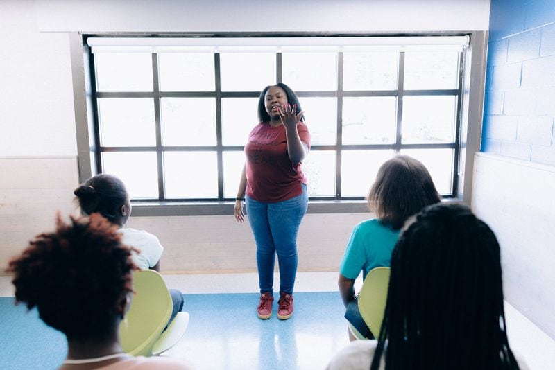 A student performs spoken word at one of the Boys & Girls Clubs in Atlanta. Contributed by Boys & Girls Clubs of Metro Atlanta