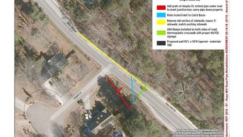 Woodstock will spend $89,785 having a contractor improve storm water drainage along Rope Mill Road near Woodstock Elementary School. CITY OF WOODSTOCK