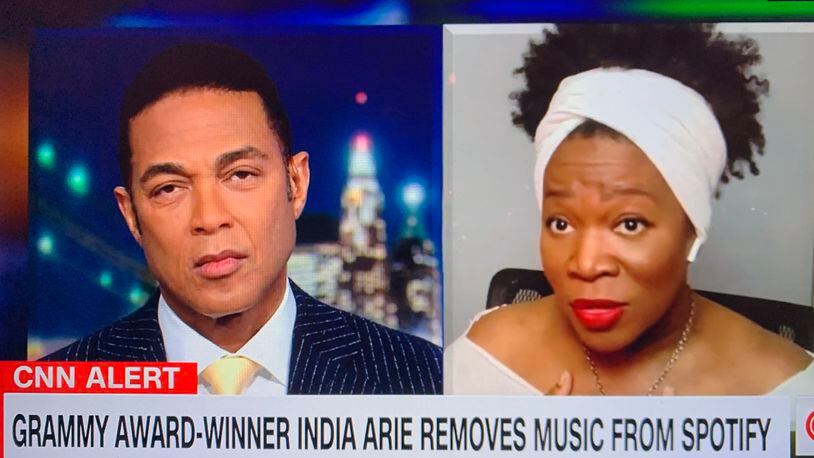 Atlanta musician India Arie has pulled her music off Spotify over Joe Rogan's comments. But she told Don Lemon of CNN Monday night she didn't want Rogan "canceled" and doesn't believe he's racist.