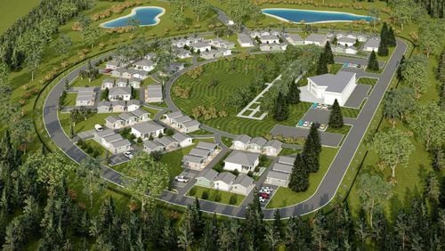 A rendering of the expected base that Mighty Hero Homes plans to establish in McDonough. The corporation’s mission is to eradicate veteran homelessness throughout the U.S. (Mighty Hero Homes Inc.)