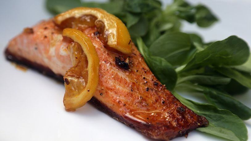 Lemon, Honey and Garlic-Glazed Salmon. When choosing salmon, go with the thickest cuts. From there, all you need is a few ingredients: garlic, fresh lemon juice and lemon slices, honey, salt and pepper. (Regina H. Boone/Detroit Free Press/TNS)