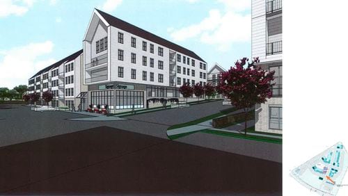 The Suwanee City Council voted to approve a zoning change to allow for construction of a mixed-use development on 14 acres along Suwanee Dam Road near the northeast corner of Suwanee Dam Road and Peachtree Industrial Boulevard. Courtesy City of Suwanee