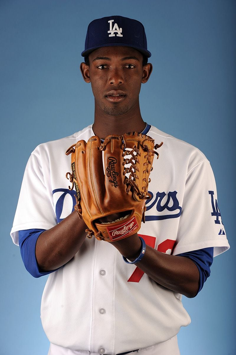 GLENDALE, AZ - FEBRUARY 25: Luis Vasquez #73 of the Los Angeles Dodgers poses for a photo on photo day at Camelback Ranch on February 25, 2011 in Glendale, Arizona. (Photo by Harry How/Getty Images) *** Local Caption *** Luis Vasquez Luis Vasquez was a struggling Dodgers minor league pitcher before he switched to throwing sidearm during the 2012 season. His stock has climbed in the past year, and he's got a chance to be an impact reliever for the Braves.