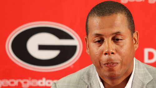 University of Georgia Director of Athletics Damon Evans, who was arrested on a DUI traffic stop in Atlanta, addresses the media at the Rankin M. Smith, Sr. Student Athlete Academic Center in Athens on Thursday, July 1,  2010.