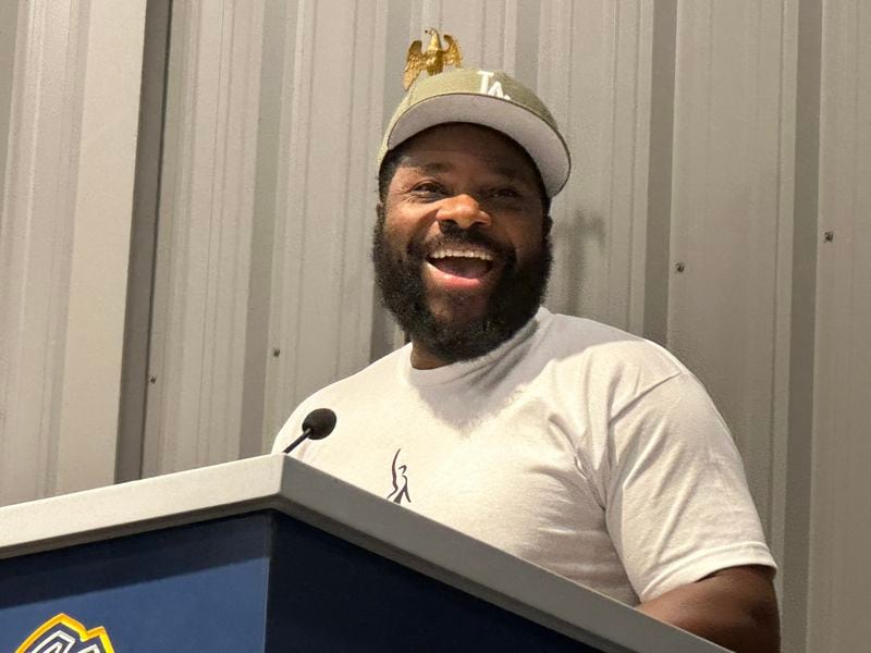 Malcolm-Jamal Warner told striking SAG-AFTRA members in Atlanta Tuesday, August 22, 2023: "We feel marginalized, unheard, unseen, undervalued. Welcome to what it feels like to be Black." RODNEY HO/rho@ajc.com