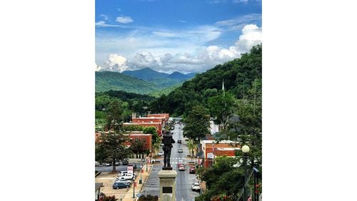 The compact Main Street in Sylva, North Carolina, boasts a bevy of charming shops and food and drink options. 
(Courtesy of the Jackson County Tourism Development Authority / Nick Breedlove)