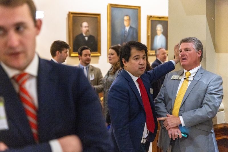 In Georgia, one bill Democrats are hoping to see action on in 2024 is House Bill 842, a measure from state Rep. Marvin Lim, D-Norcross (center) to roll back the state’s “stand your ground law.” (Arvin Temkar/The Atlanta Journal-Constitution)