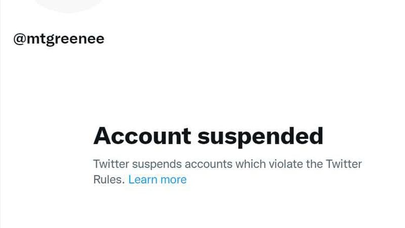Twitter permanently suspended this account used by U.S. Rep. Marjorie Taylor Greene of Georgia for COVID-19 misinformation.