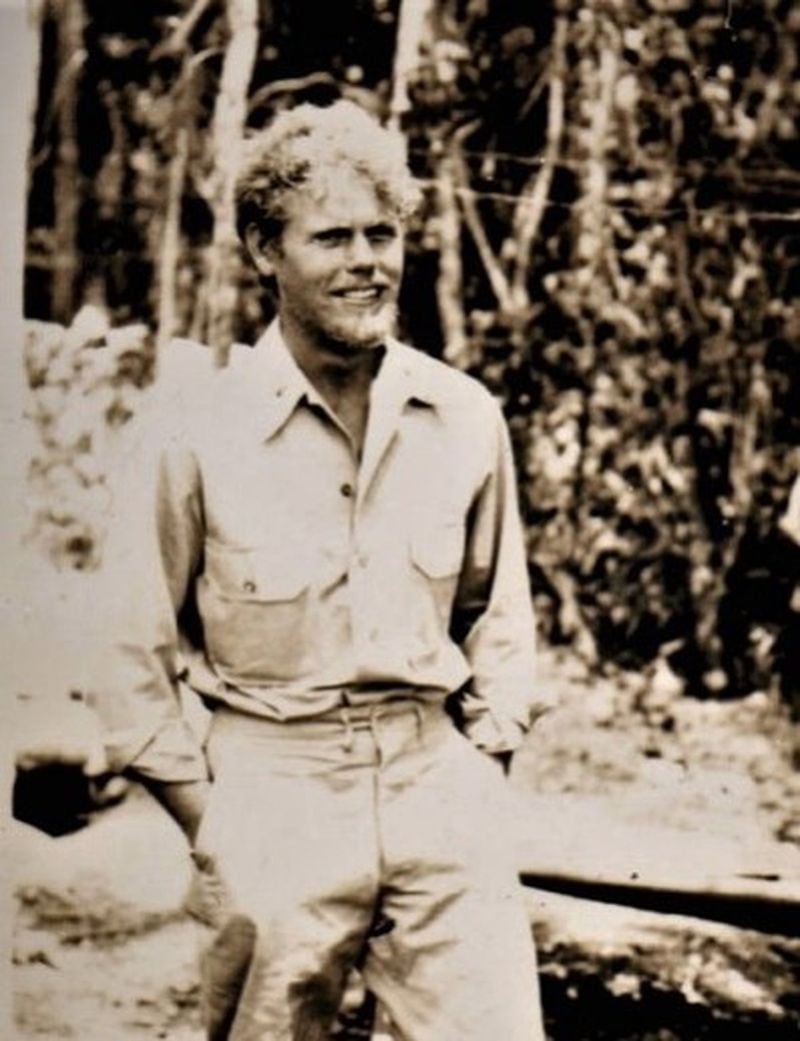 In September 1943, after spending two months hiding from Japanese troops on the South Pacific island called Mono, 2nd Lt. Ben King and three other American soldiers attempted to paddle to safety. This photo was taken shortly after King and his colleagues were rescued at sea by a PBY “Flying Boat.” CONTRIBUTED BY MARY JO WOOD