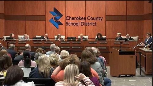 Cherokee County parents voice their concerns over school curriculum at an earlier board meeting.