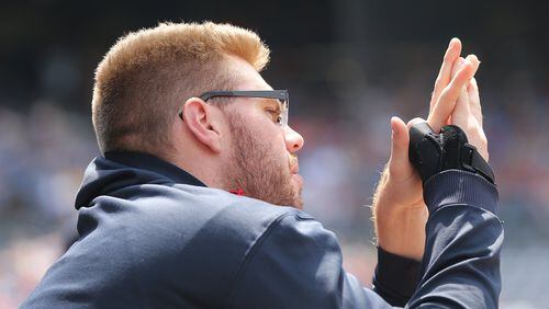 Freddie Freeman, who has been out since June 17 with a right-wrist injury, should return sometime between July 17 (first game after the All-Star break) and July 31, a Braves official said. (Curtis Compton/AJC file photo)