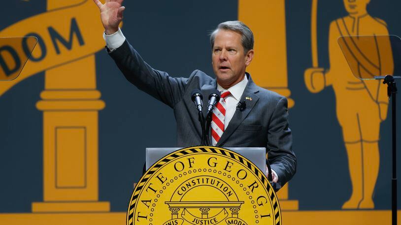 Gov. Brian Kemp said during his inaugural address Thursday that he will seek $2,000 raises for teachers and state employees. Kemp is also proposing $2 billion in income and property tax rebates. (Natrice Miller/natrice.miller@ajc.com)