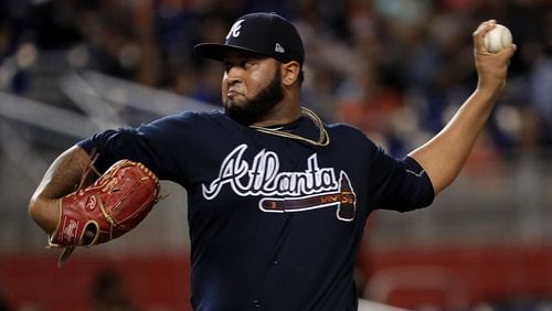 Brazilian rookie Luiz Gohara impressed in five late-season starts for the Braves and is favored to win a rotation spot at spring training. (Photo by Mike Ehrmann/Getty Images)