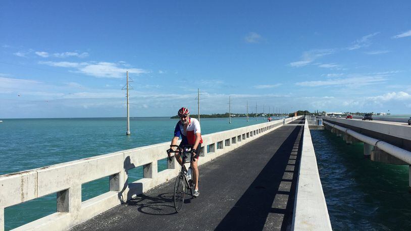 Biking in the Florida Keys is especially fun on stretches where you don’t have to worry about riding next to traffic. Lori Rackl/Chicago Tribune/TNS