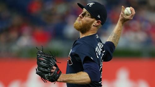PHILADELPHIA, PA - SEPTEMBER 28: Pitcher Mike Foltynewicz #26 of the Atlanta Braves delivers a pitch against of the Philadelphia Phillies during the second inning of a game at Citizens Bank Park on September 28, 2018 in Philadelphia, Pennsylvania. (Photo by Rich Schultz/Getty Images)