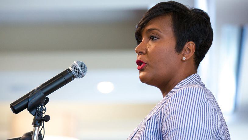 Atlanta Mayor Keisha Lance Bottoms on Tuesday vetoed her own administration’s plan to convert Baker Street downtown into a two-way street. (Casey Sykes for The Atlanta Journal-Constitution)