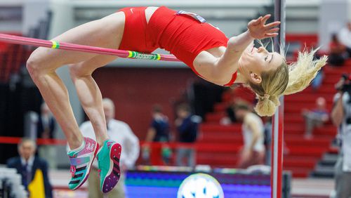 Elena Kulichenko competes for the University of Georgia at the 2024 SEC Indoor Track Championships in Fayetteville, Arkansas.