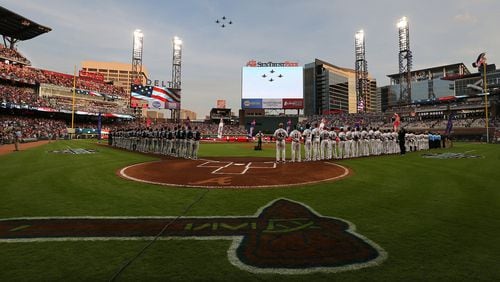 For five days this month, SunTrust Park will be converted into a nine-hole golf course.  Curtis Compton/ccompton@ajc.com