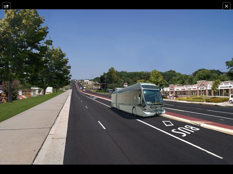A rendering of what Bus Rapid Transit would look like in Cobb County